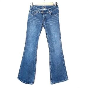 Silver Jeans Curve Flare Low Rise Sz 28 Y2K Blue Made in Mexico Bell Bottom EUC